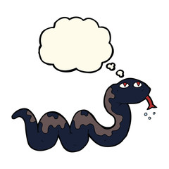 cartoon snake with thought bubble