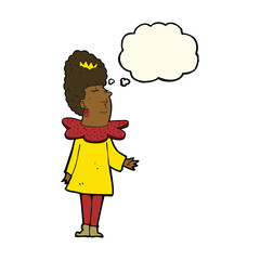 cartoon queen with thought bubble