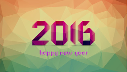 Happy new year 2016. Abstract vintage geometric background