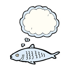 cartoon fish with thought bubble