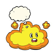 cartoon cloud with thought bubble