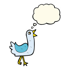 cartoon bird with thought bubble