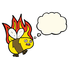 cartoon bee with thought bubble