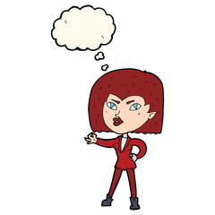 cartoon vampire girl with thought bubble