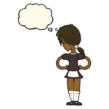 recommend clip art: cartoon waitress with thought bubble