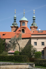 Fototapeta na wymiar Cathedral church of Saint Lawrence on Petrin Hill in Prague, Czech Republic