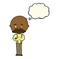 cartoon grandfather with thought bubble