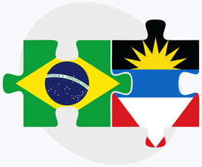 Brazil and Antigua and Barbuda Flags