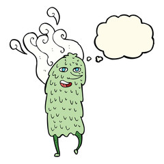 cartoon monster with thought bubble