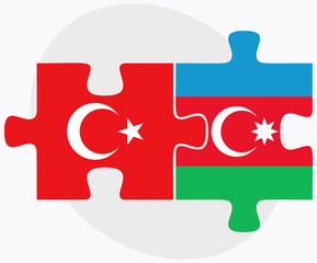 Turkey and Azerbaijan Flags