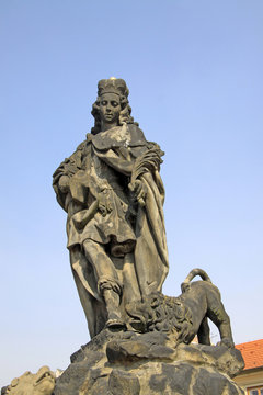 Statue Of Saint Vitus By Ferdinand Maxmilian Brokoff, Charles Bridge In Prague, Czech Republic