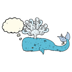 cartoon whale with thought bubble