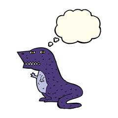 cartoon dinosaur with thought bubble