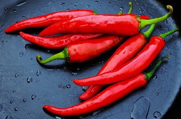 red pepper on a dark background