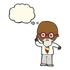 cartoon professor with thought bubble