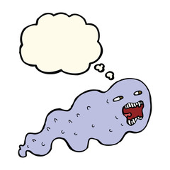 cartoon ghost with thought bubble