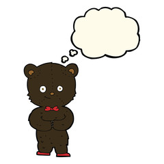 cartoon cute little bear with thought bubble