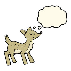 cute cartoon deer with thought bubble