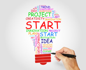 Start words concept, Business, Art and Technological concept