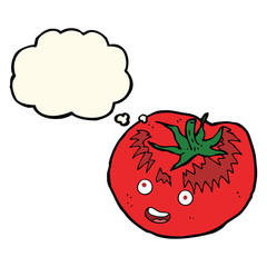 cartoon tomato with thought bubble