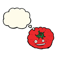 cartoon tomato with thought bubble