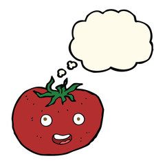 cartoon tomato with thought bubble