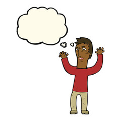 cartoon angry man with thought bubble