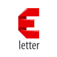 vector logo red tape in the form of letter E