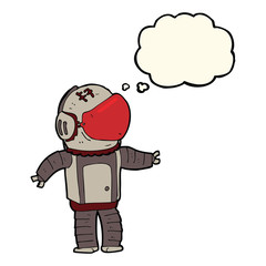 cartoon astronaut with thought bubble