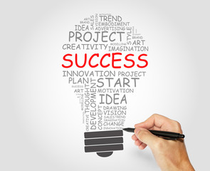 Success words concept, Business, Art and Technological concept