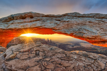 Sunrise at Mesa Arch in Canyonlands National Park near Moab, Utah, USA