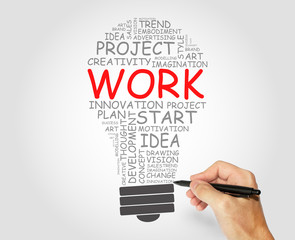 Work words concept, Business, Art and Tech concept
