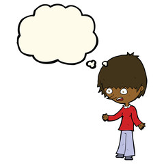 cartoon stressed out woman with thought bubble