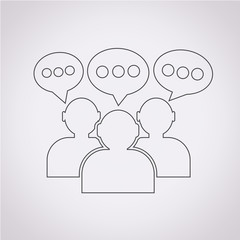 people icon dialog speech bubble