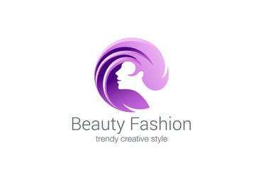 Beauty Fashion Spa Logo circle design vector. Haircut salon
