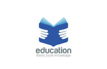 Book in Hands Education Logo design vector. Library