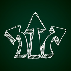 Simple doodle of a set of three arrows