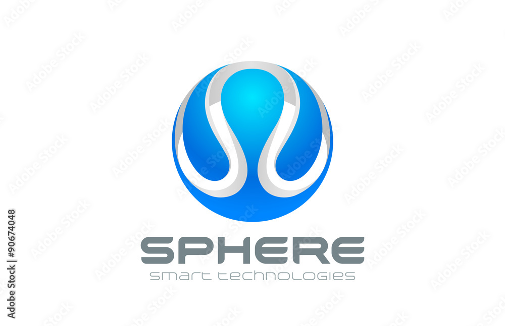 Poster Logo Sphere abstract design vector. Hitech circle icon