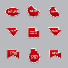 advertising stickers and tags