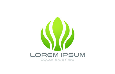 Obraz premium Healthy Green Natural Eco Logo abstract design vector yoga