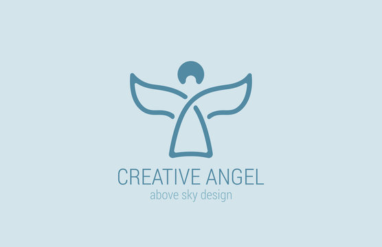 Angel Logo design vector. Church Logotype concept icon.