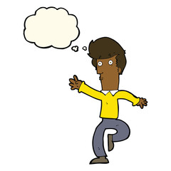 cartoon rushing man with thought bubble