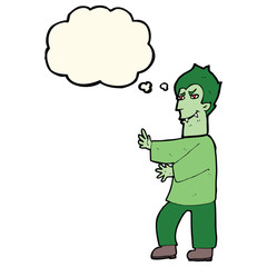 cartoon vampire with thought bubble