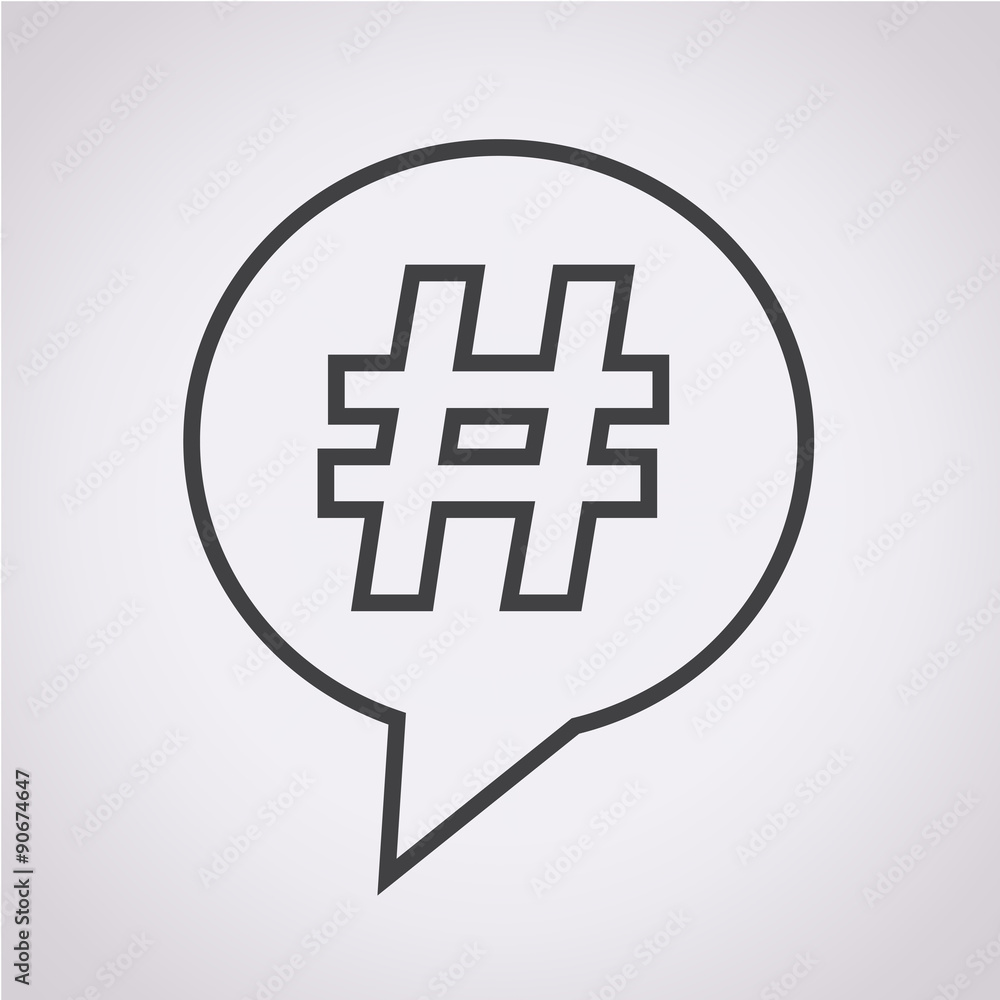 Wall mural hashtag speech bubble icon