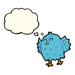 cartoon bird with thought bubble