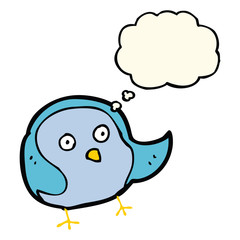 cartoon bird with thought bubble
