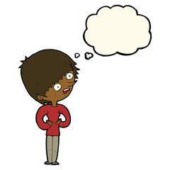 cartoon shocked woman with thought bubble