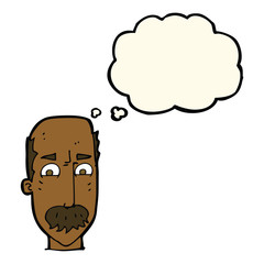 cartoon annnoyed old man with thought bubble