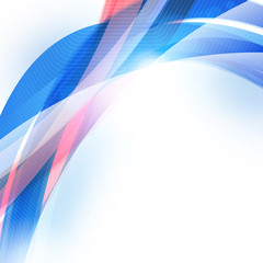 Abstract Vector Colorful Futuristic Wave Background. Blue and Red Colors