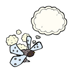cartoon bug with thought bubble